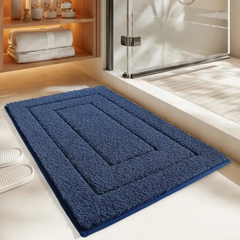 Gray Geometric Bath Mat