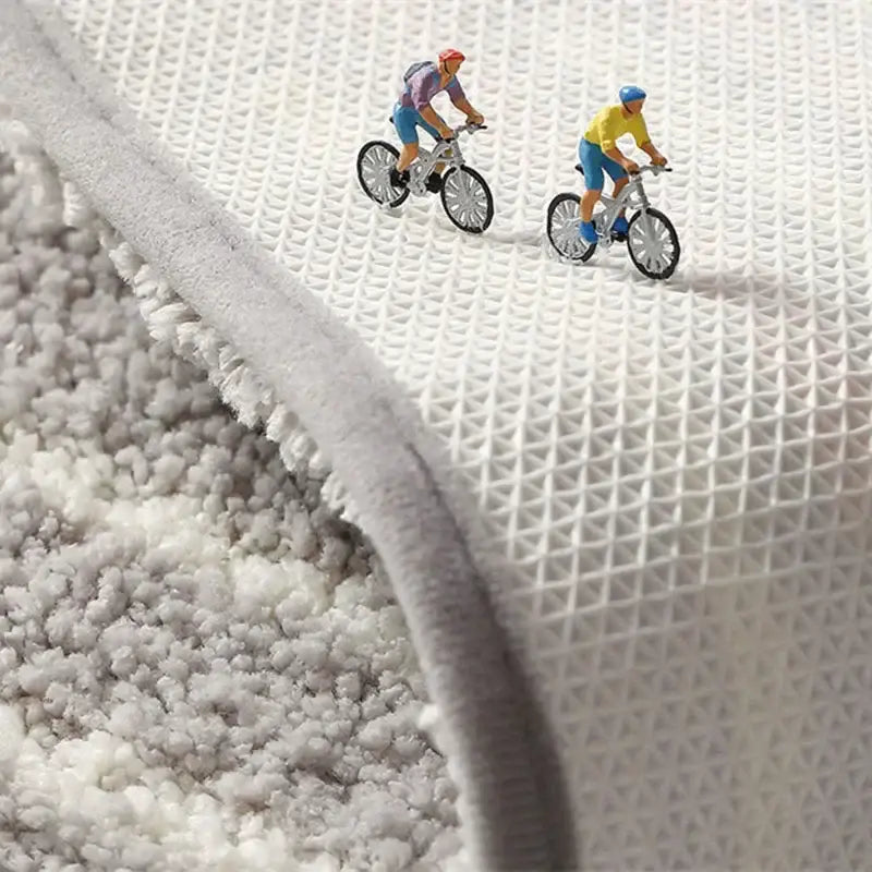 Gray Geometric Bath Mat