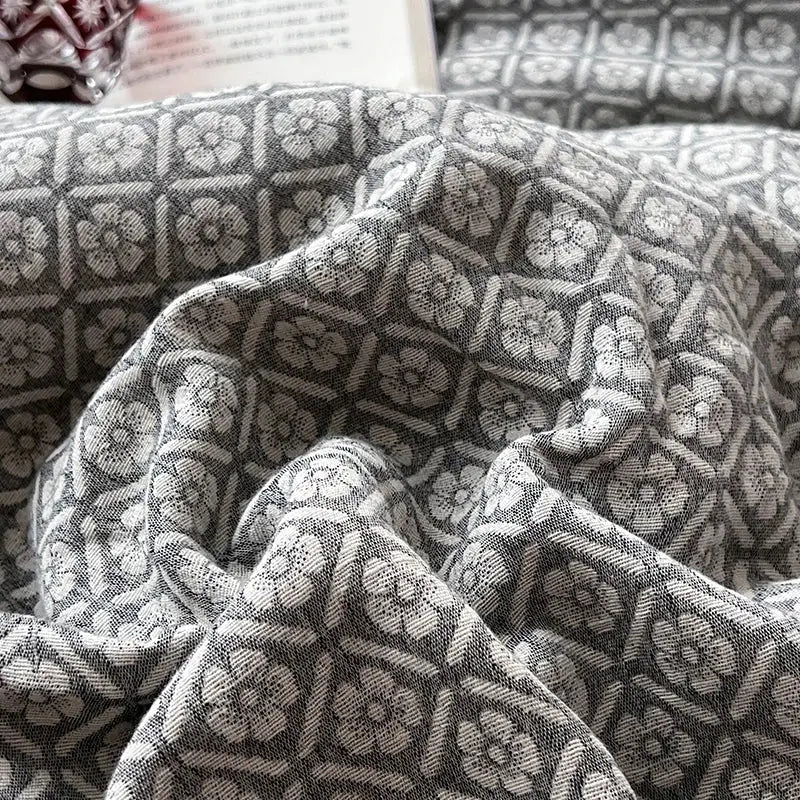 Gray Linen Jacquard Bedding
