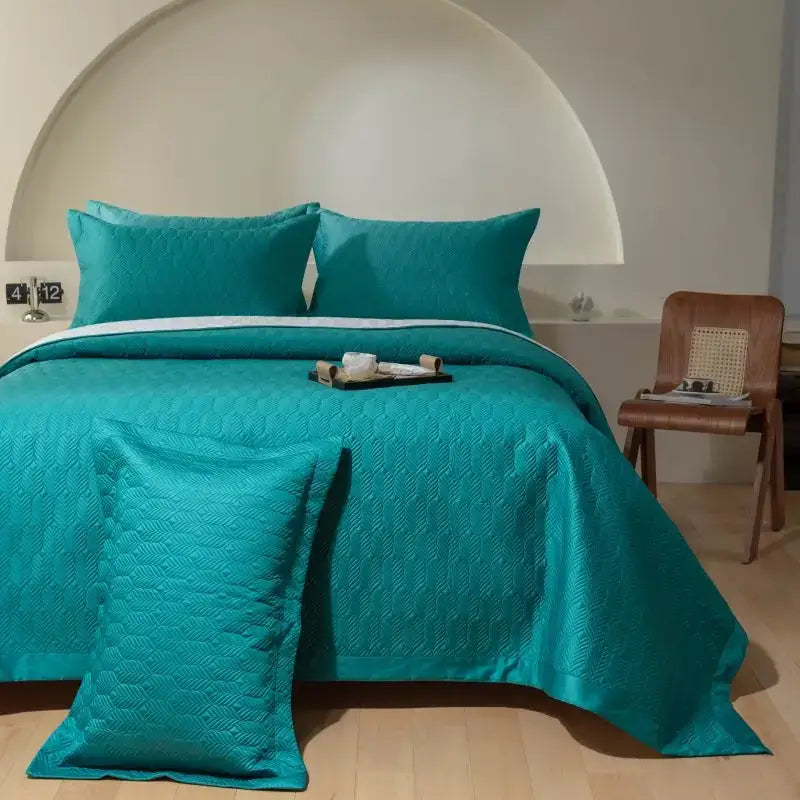 Gray Quilted Cotton Bedspread