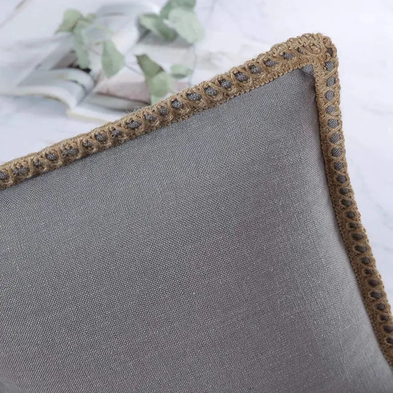 Gray Linen Throw Pillow Covers