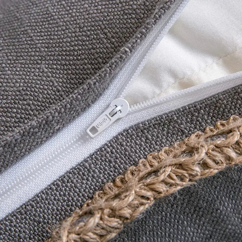 Gray Linen Throw Pillow Covers