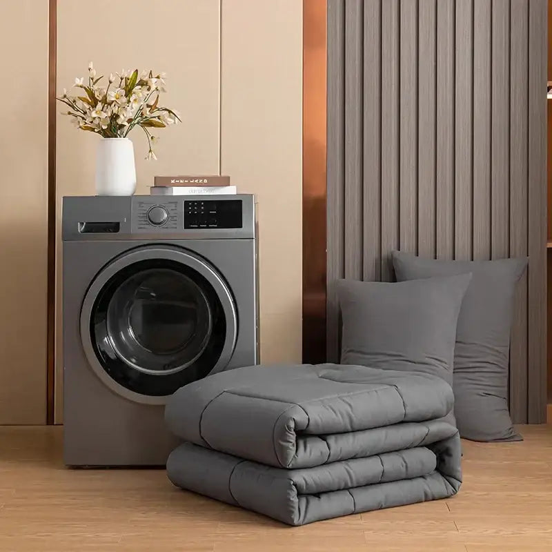 Gray Quilted King Comforter