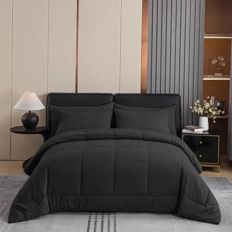 Gray Quilted King Comforter