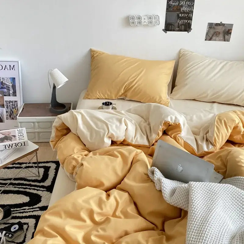 Gray Satin Quilted Duvet