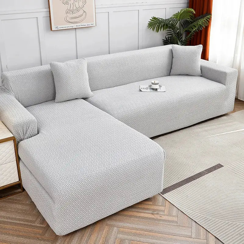 Gray Jacquard Sofa Cover