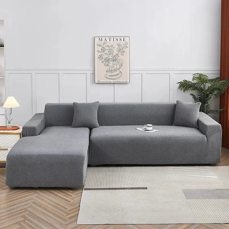 Gray Jacquard Sofa Cover