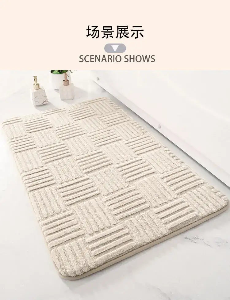 Gray Striped Floor Mat