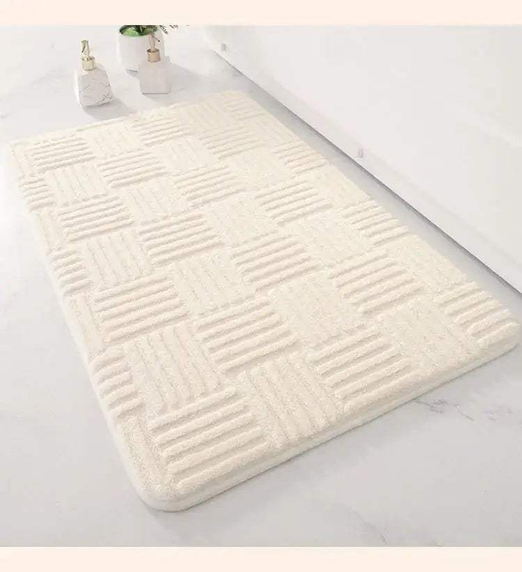 Gray Striped Floor Mat