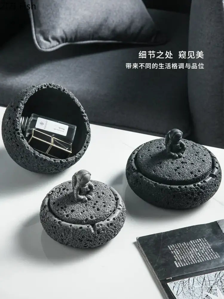 Gray Cement Astronaut Ashtray