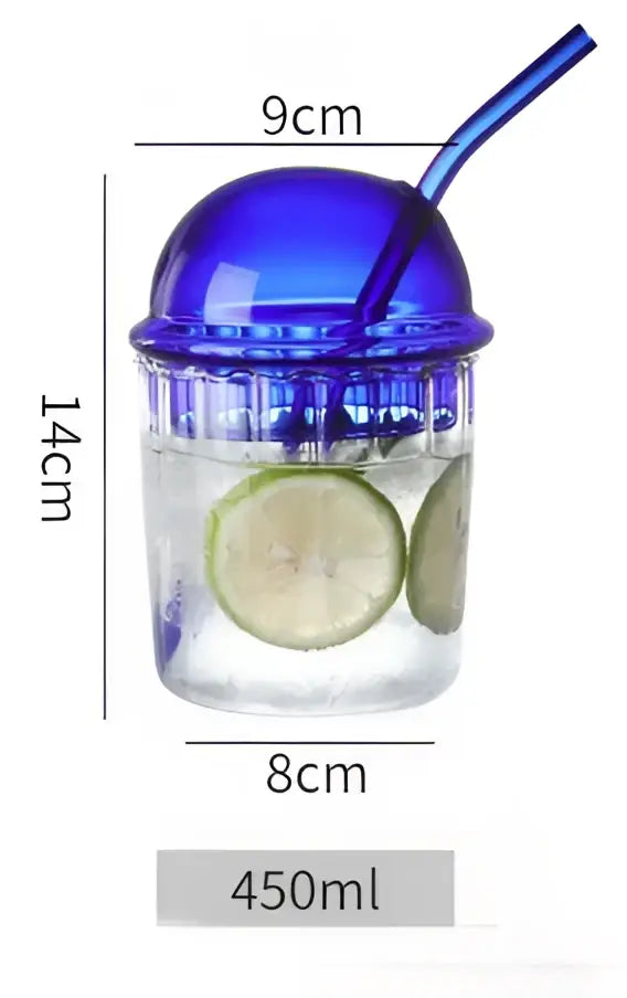 Green Striped Glass Cup