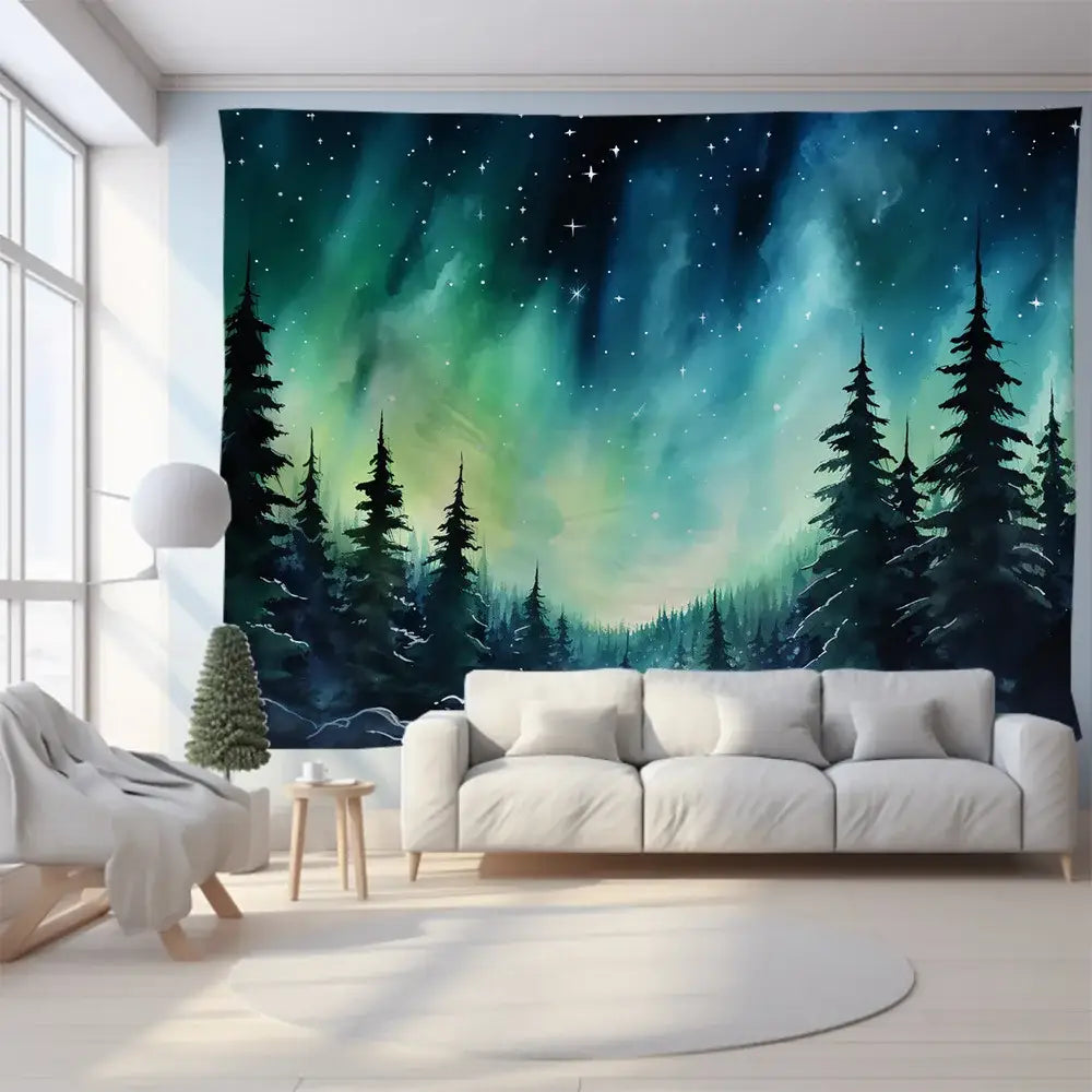 Green Mountain Tapestry Wall