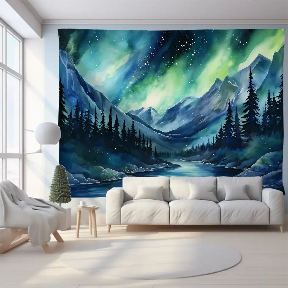 Green Mountain Tapestry Wall