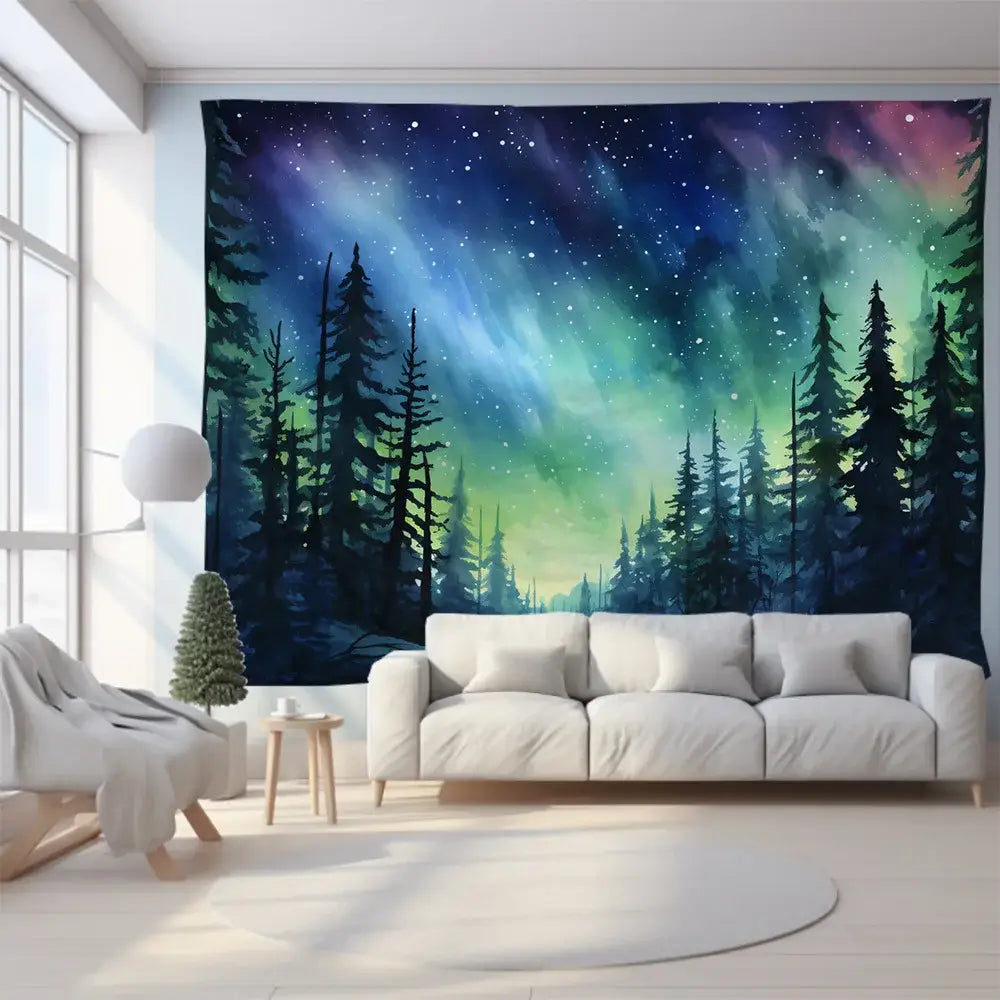 Green Mountain Tapestry Wall