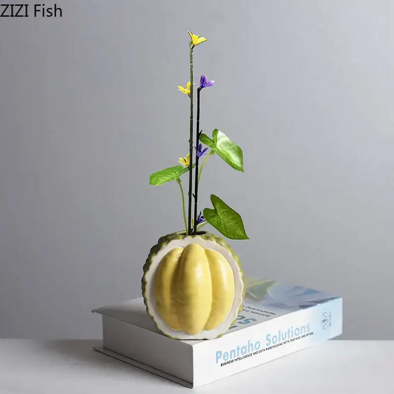 Green Ceramic Durian Vase Set