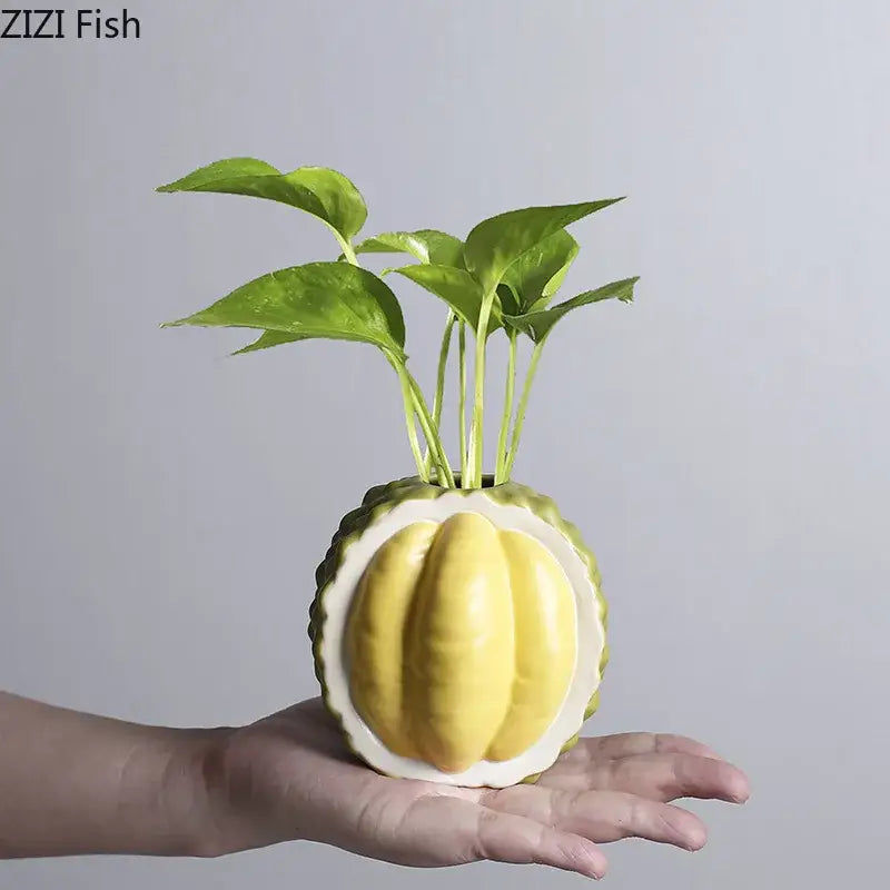 Green Ceramic Durian Vase Set