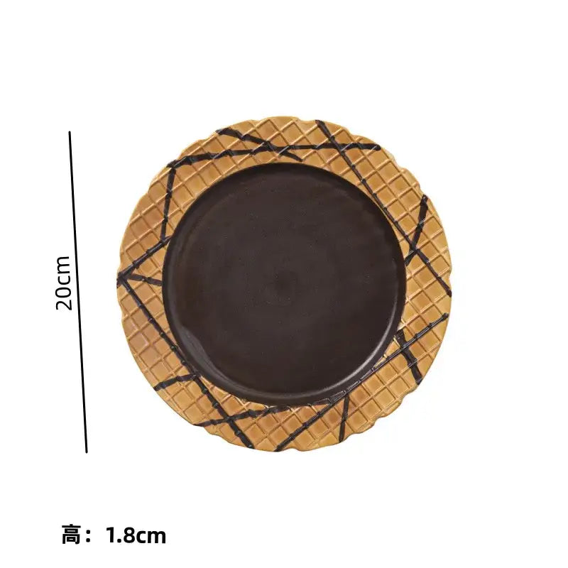 Green Beige Ceramic Tableware