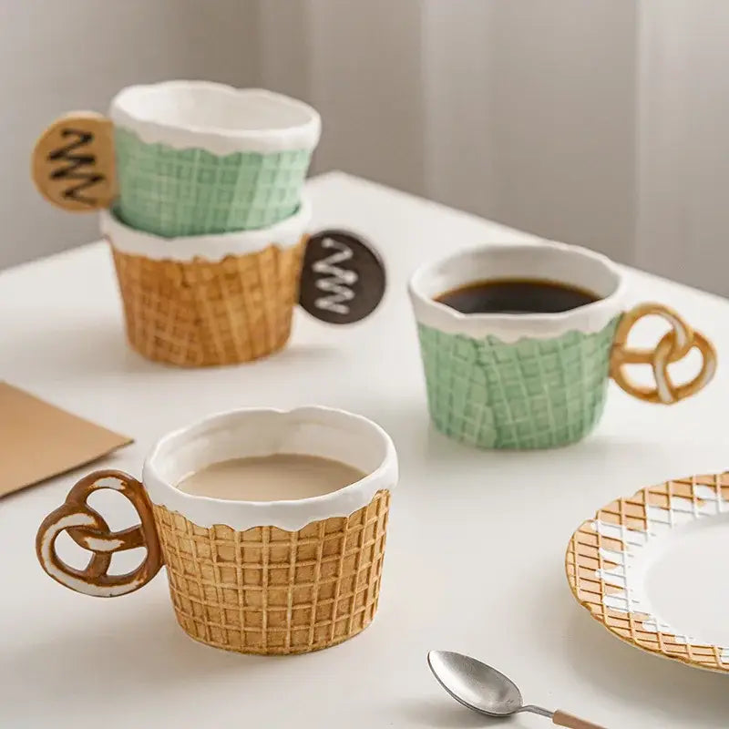 Green Beige Ceramic Tableware