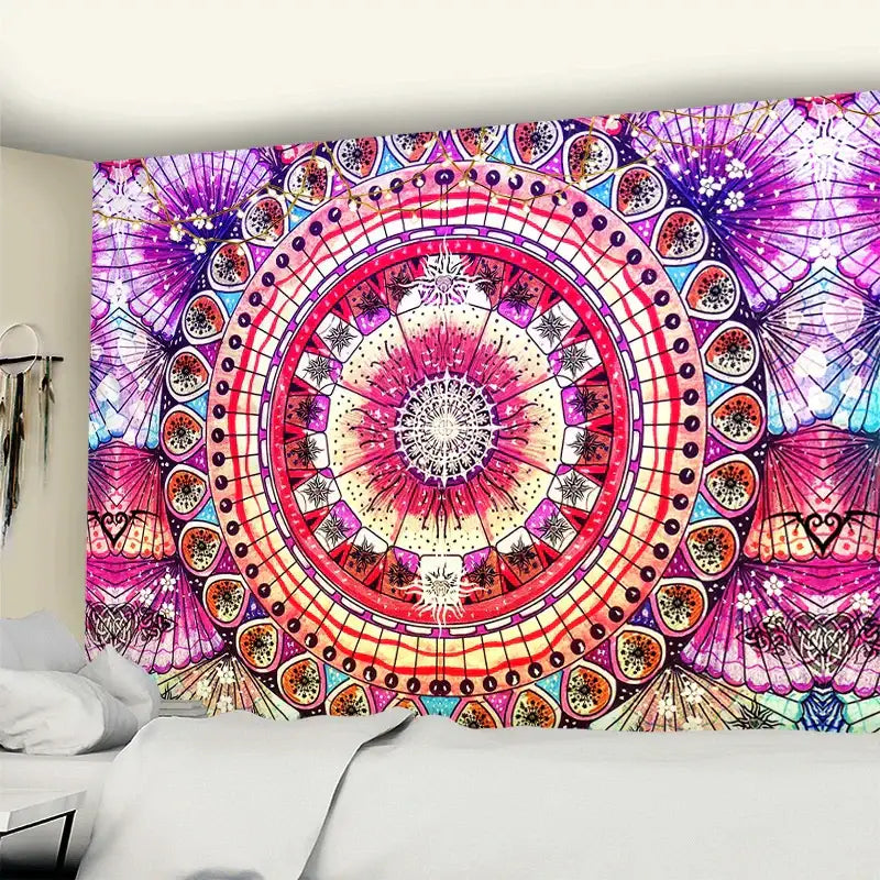 Green Mandala Wall Tapestry