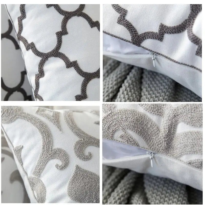 Grey Geometric Cushion Cover