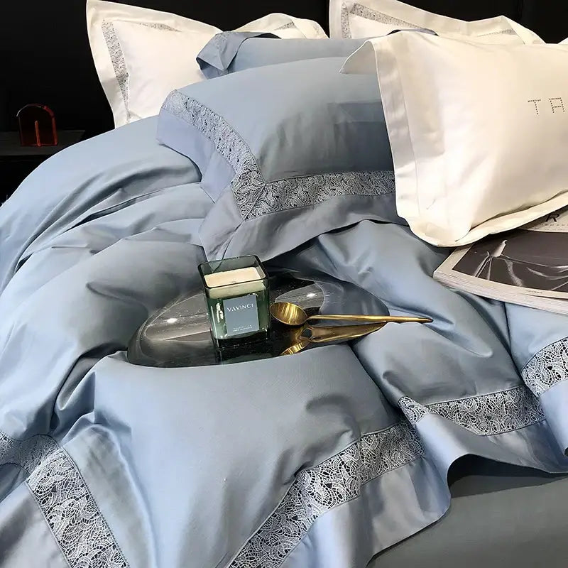 Grey Lace Cotton Bedding