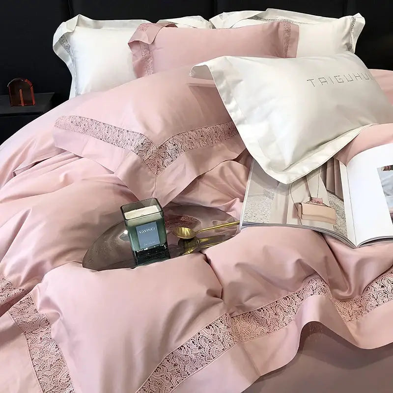 Grey Lace Cotton Bedding