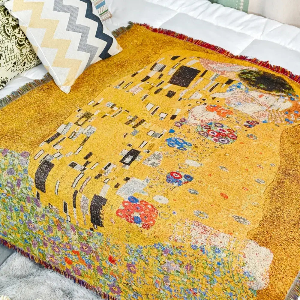 Yellow Jacquard Tapestry Throw