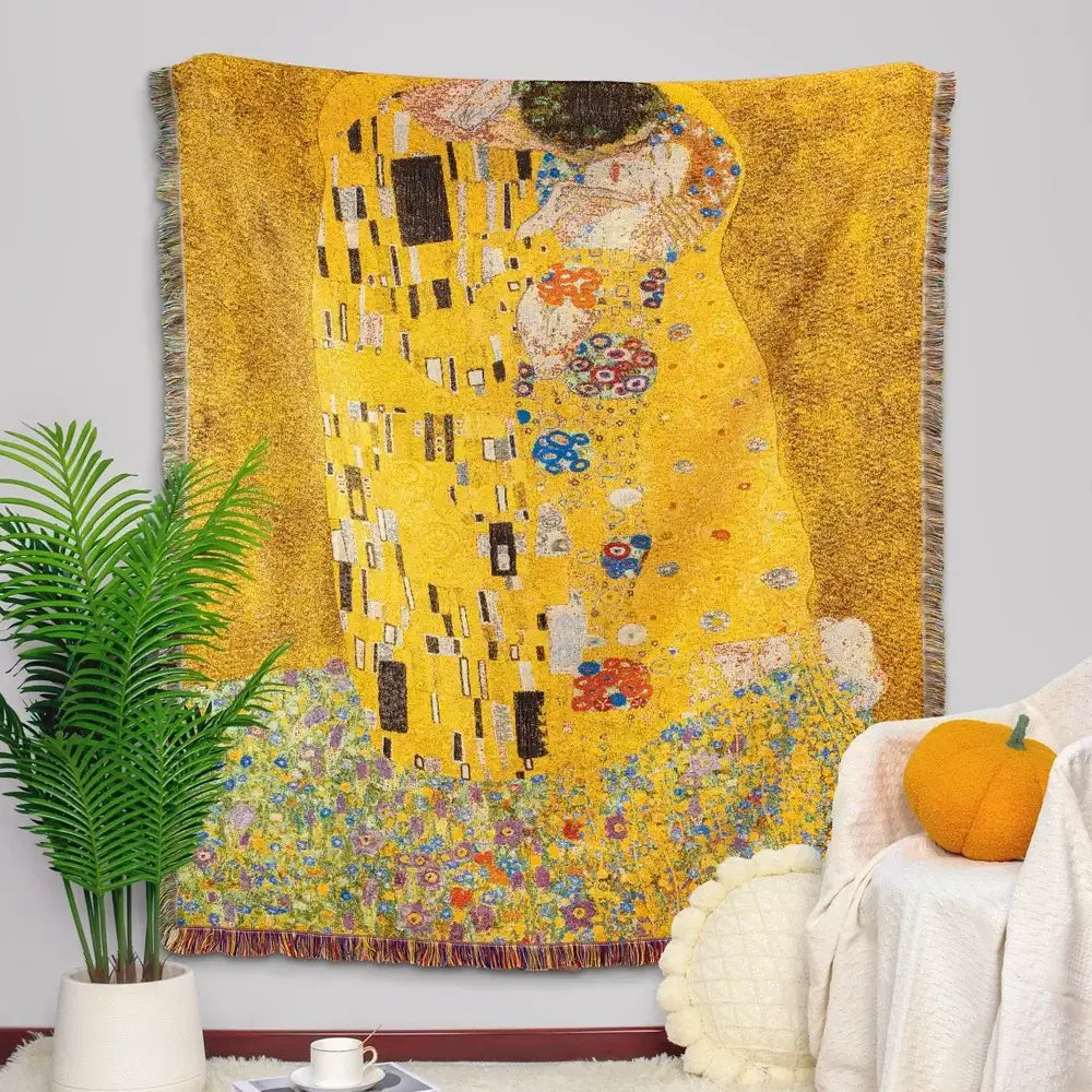 Yellow Jacquard Tapestry Throw