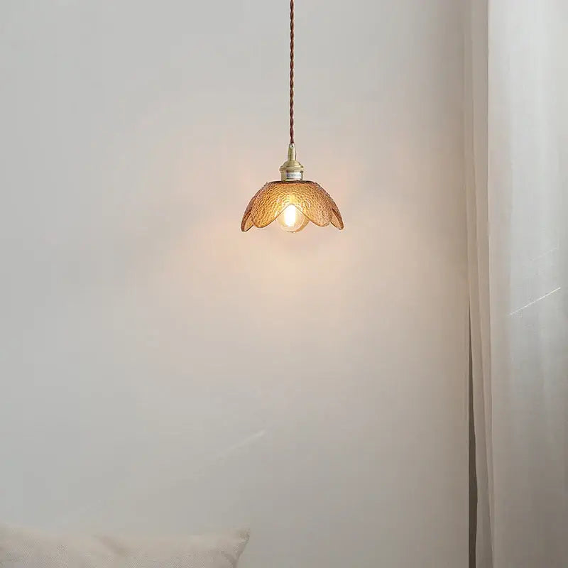 Amber Glass 12cm Entryway Pendant Light