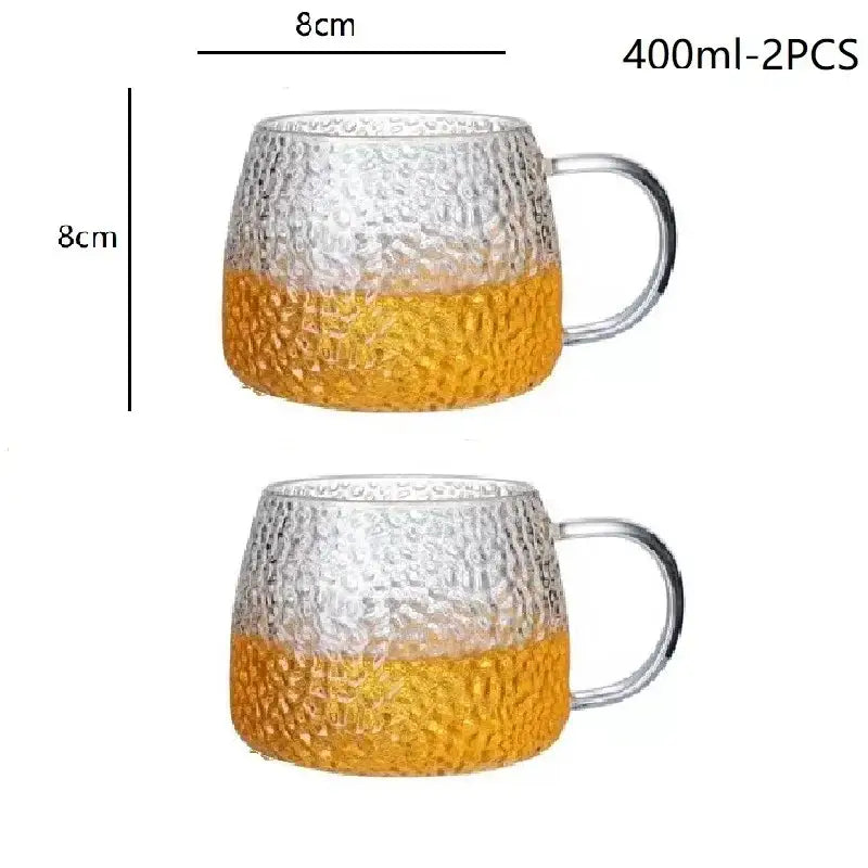 Glass Mug Gold Handle