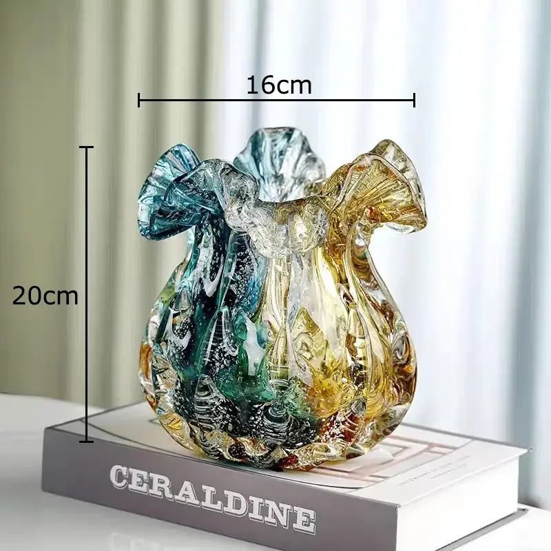 Blue Green Glass Vase