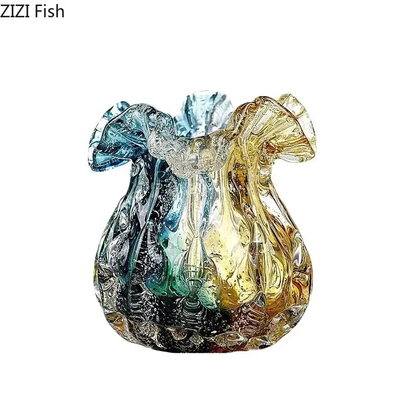 Blue Green Glass Vase