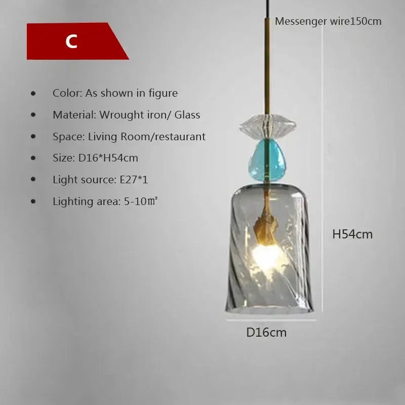Candy Glass Chandelier Light