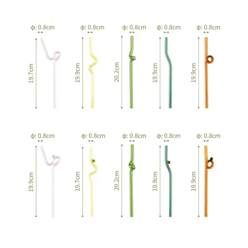 Colorful Twisted Glass Straws