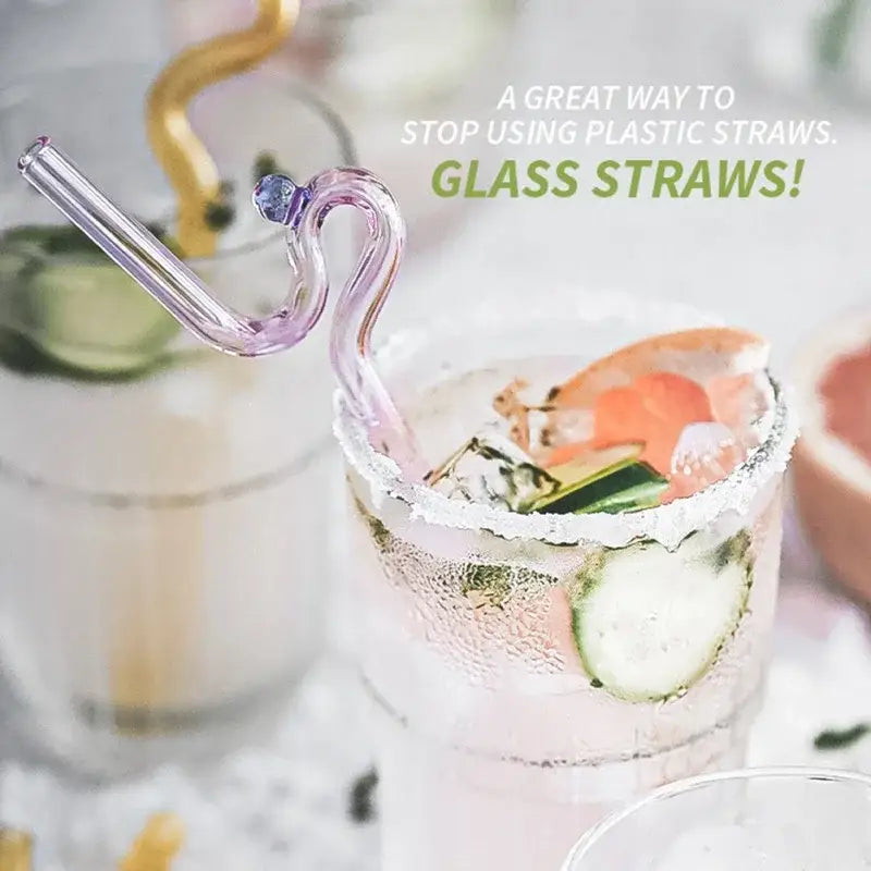 Colorful Twisted Glass Straws