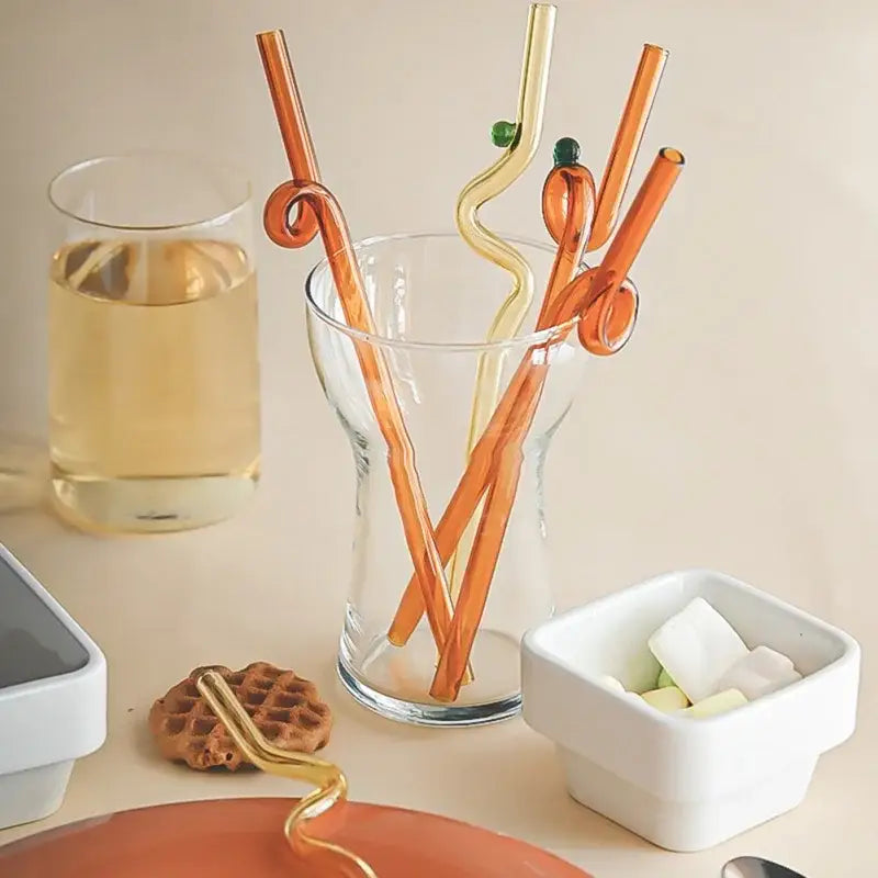 Colorful Twisted Glass Straws