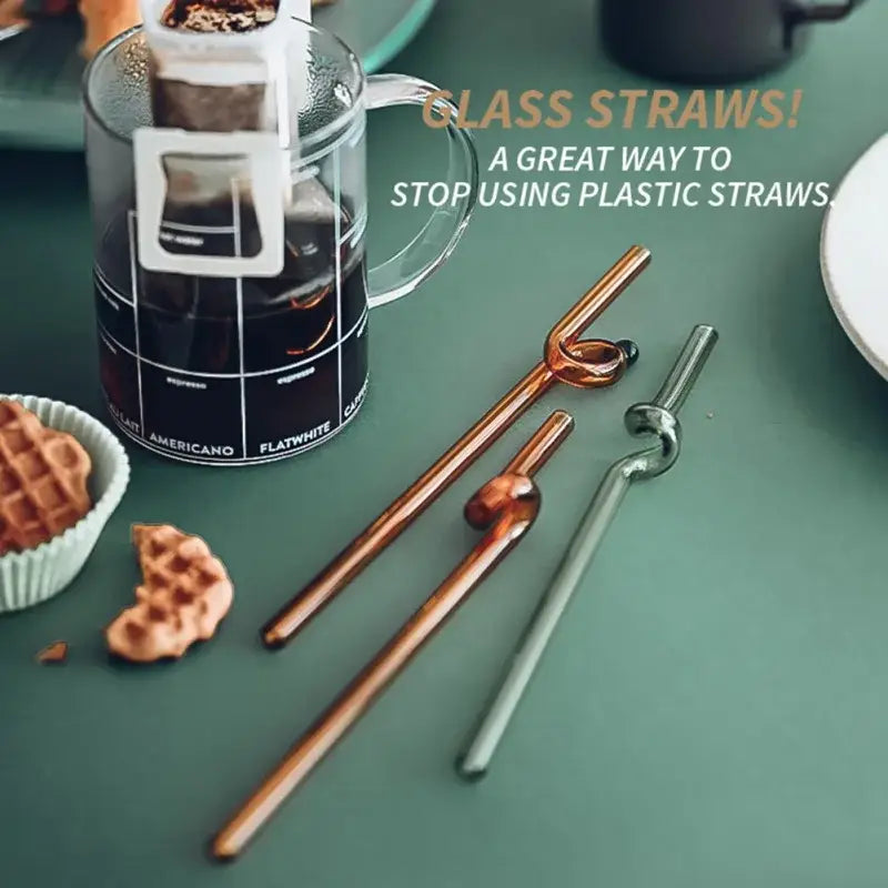 Colorful Twisted Glass Straws