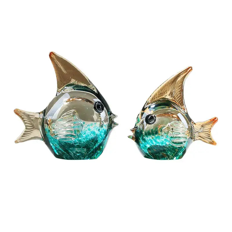 Turquoise Glass Fish Set