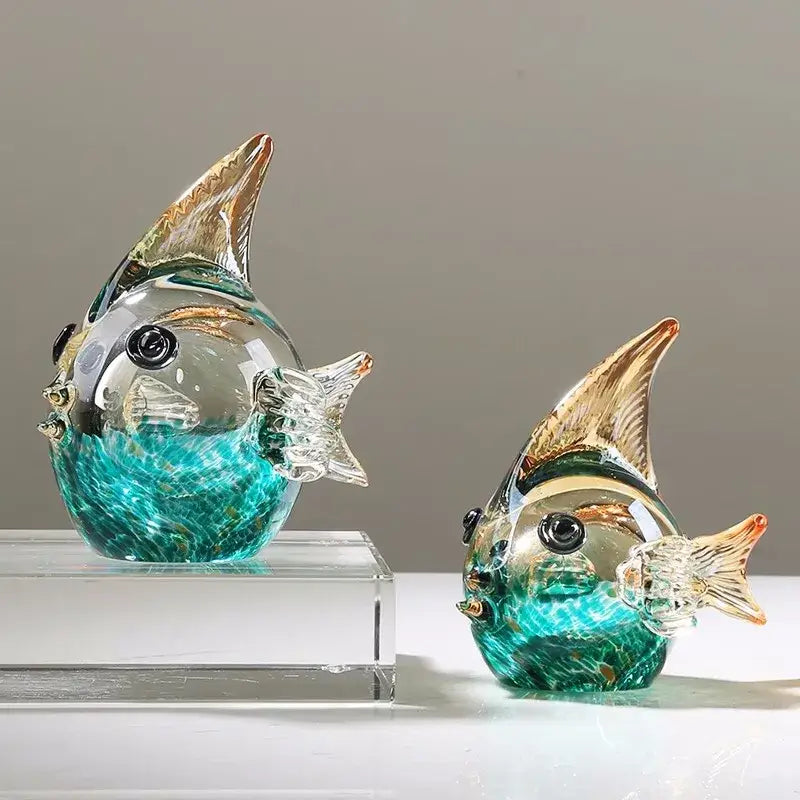 Turquoise Glass Fish Set