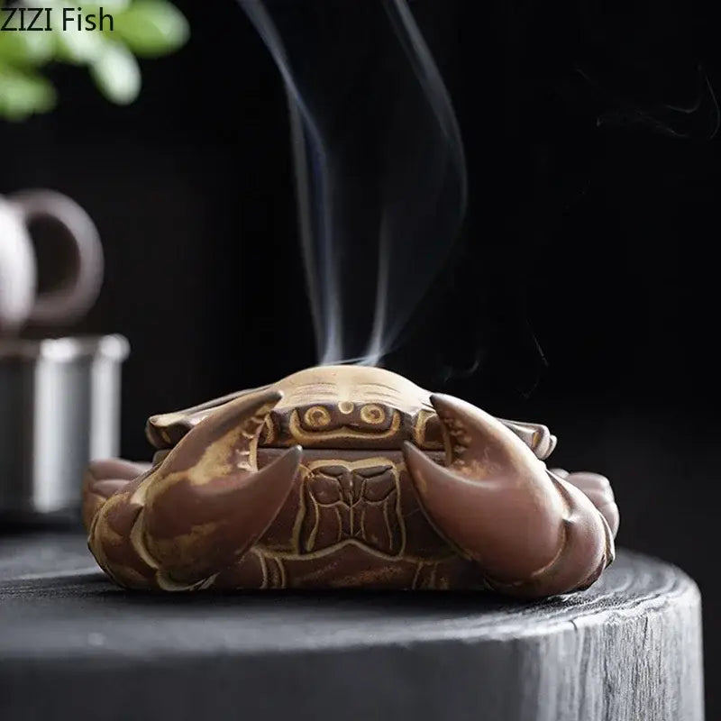 Brown Ceramic Crab Burner