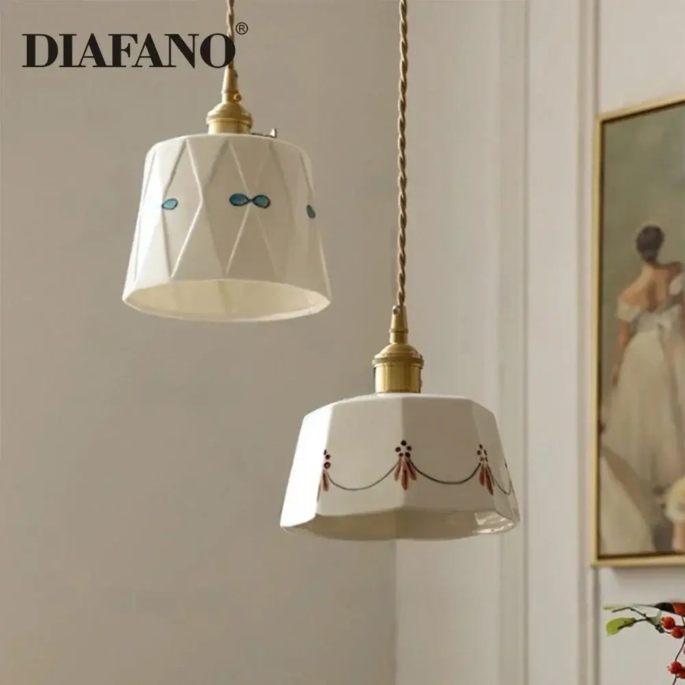 Cream Ceramic Pendant Light