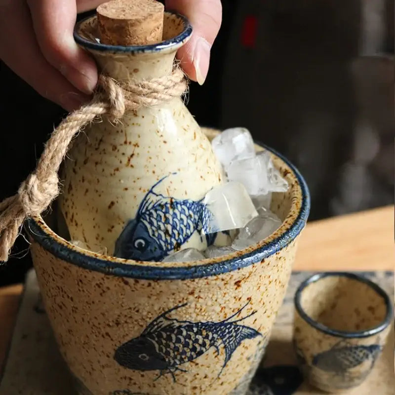 Speckled Ceramic Wine Set