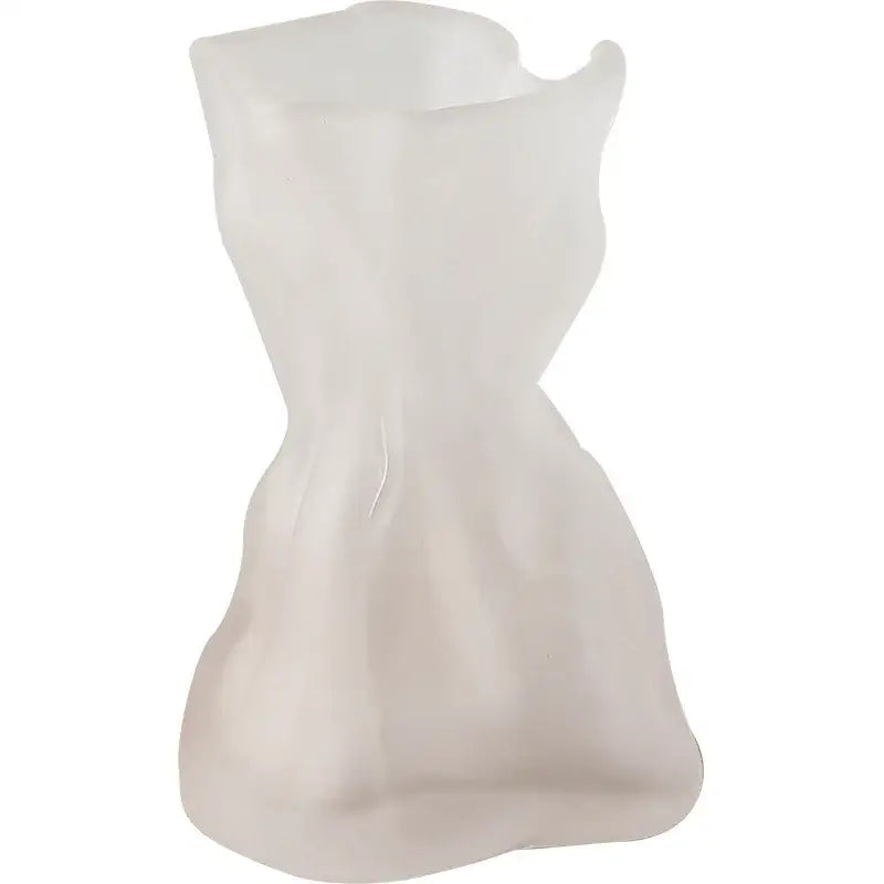 Clear Glass Folded Vase