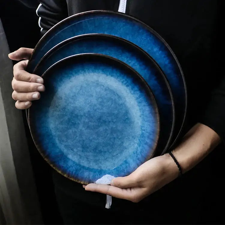 Gradient Blue Ceramic Plates