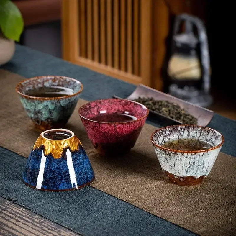 Multicolor Ceramic Tea Cups Handcrafted 175ml