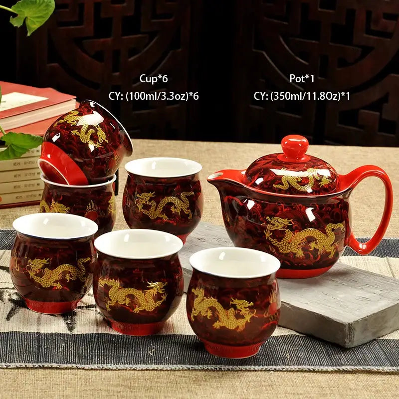 Ceramic Dragon Kung Fu Teapot