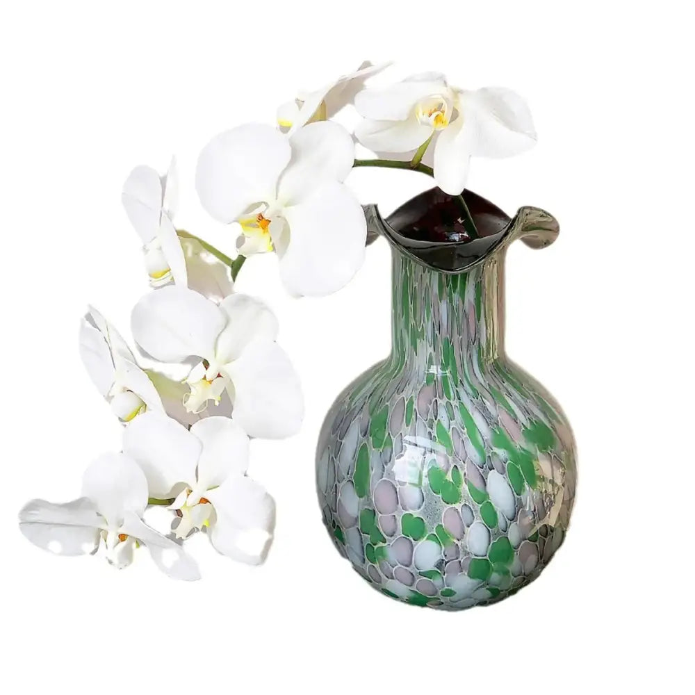 Emerald Swirl Glass Vase