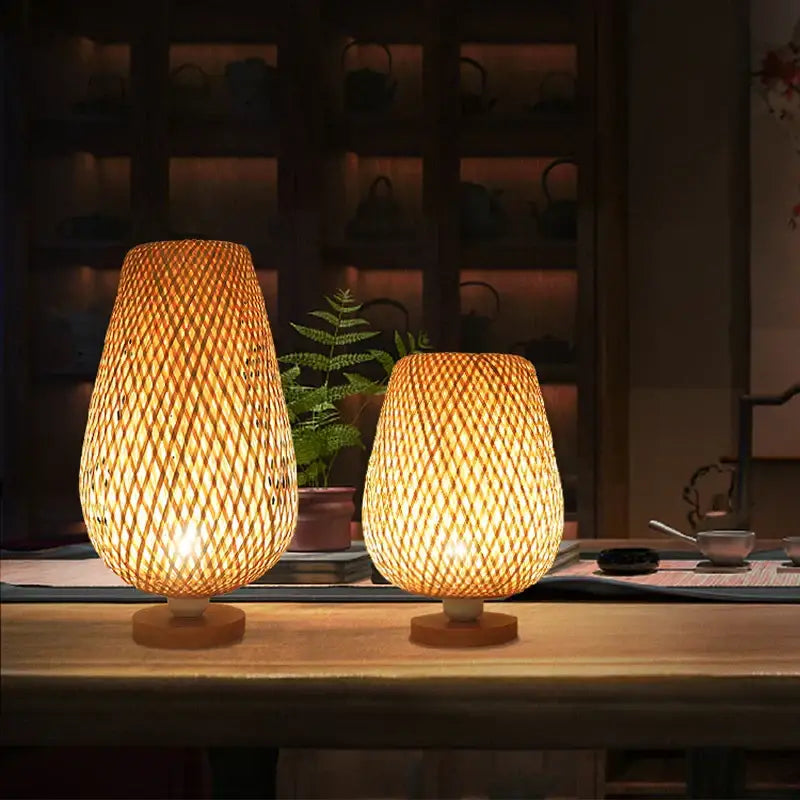 Woven Bamboo Table Lamp