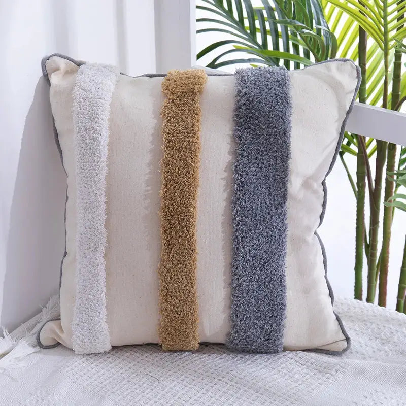 Cream Geometric Pillow Cover
