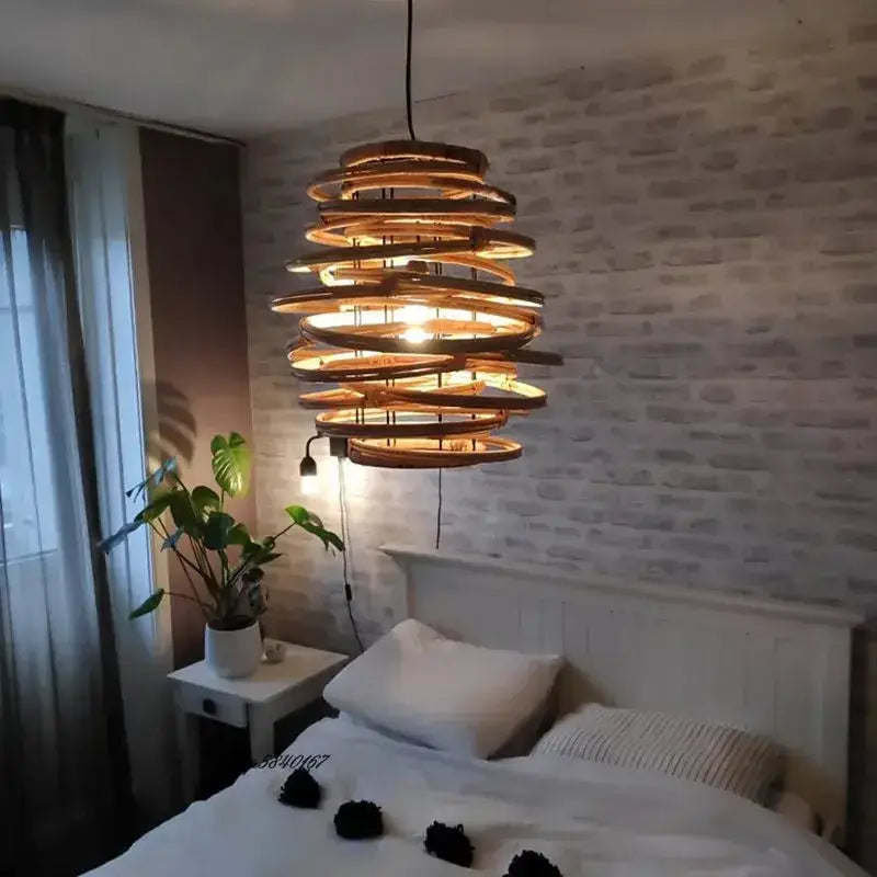 Bamboo Spiral Pendant Light